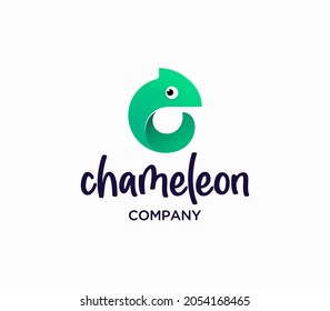 Plantilla del logotipo de Chameleon con forma de círculo moderna