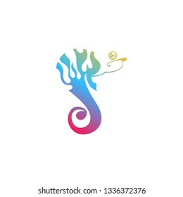 Chameleon logo template in vector