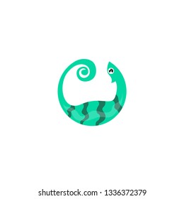 Chameleon logo template in vector