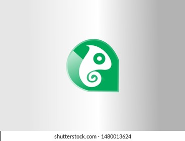 Chameleon Logo. Vector Design Illustration on white background. Animal logo