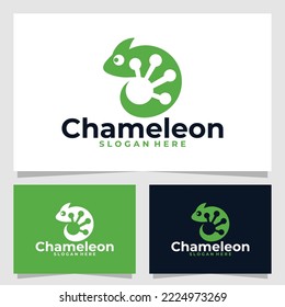 chameleon logo vector design template