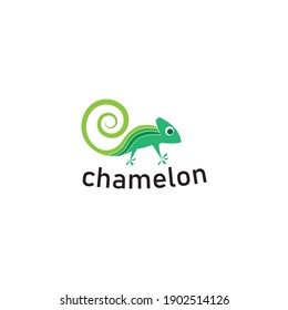 Chameleon logo vector icon design illustration