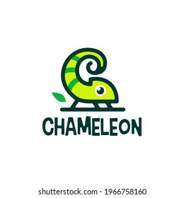 chameleon logo vector icon illustration