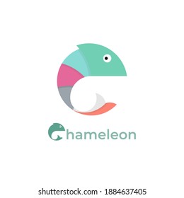 Chameleon logo vector illustration with colorful design. Good template for animal or wild design.