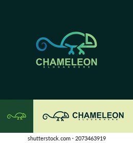 Chameleon logo vector illustration concept with full colors and unique shapes