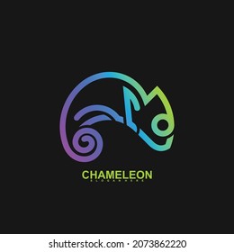 Chameleon logo vector illustration concept with full colors and unique shapes