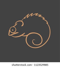 Chameleon logo. Vector illustration isolated on white. Concept for eco company, organic shop, vegetarian restaurant
