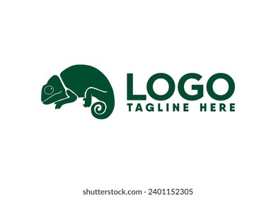 Chameleon-Logo-Vektorgrafik mit modernem und sauberem Silhouettenstil
