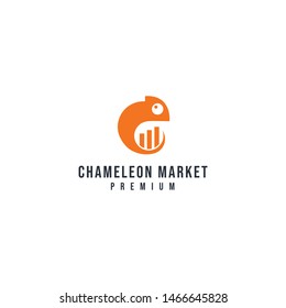 Chameleon market logo vector icon illustration