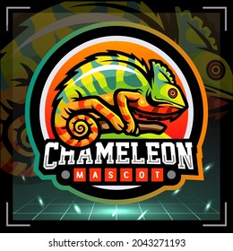 Chameleon mascot. esport logo design