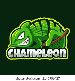 vector de logotipo de juegos de mascota de camaleón