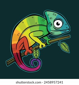 Chameleon mascot, chameleon logo, chameleon design concept