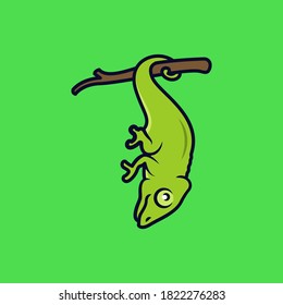 Chameleon mascot logo design illustration