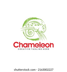 Chameleon mascot logo design vector illustration 