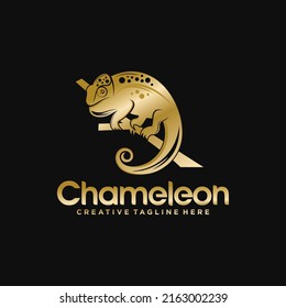 Chameleon mascot logo design vector illustration 