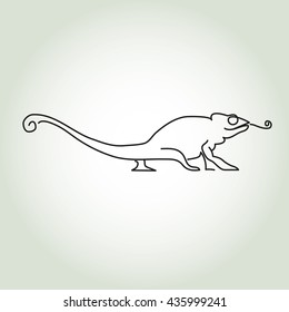 Chameleon in minimal line style vector