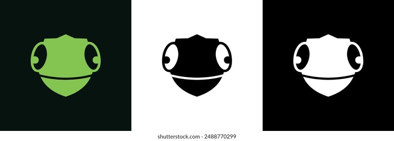 chameleon minimalist animal logo vector graphic template download premium