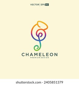 chameleon modern gradient logo design template. vector illustration.