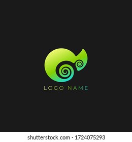 Chameleon negative space style of animal logo