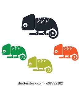 Chameleon on the branch simple icon