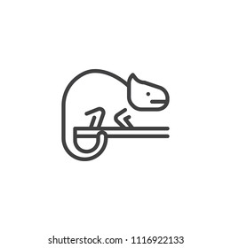 Chameleon outline icon. linear style sign for mobile concept and web design. Lizard animal simple line vector icon. Symbol, logo illustration. Pixel perfect vector graphics