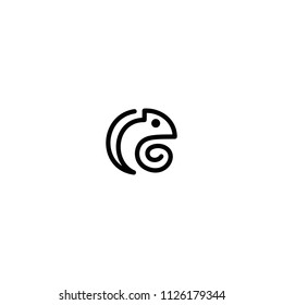chameleon outline logo modern shape minimalist graphic download