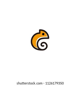 chameleon outline logo modern shape minimalist graphic download