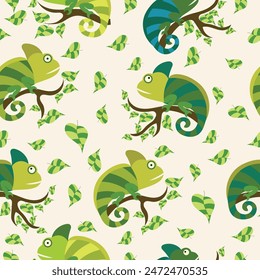 chameleon pattern in flat vector,background,wrapper,fabric,cover,wallpaper,etc