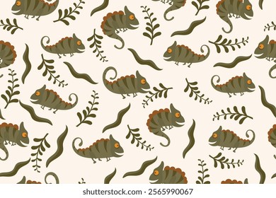 chameleon pattern in flat vector,background,wrapper,fabric,cover,wallpaper,etc