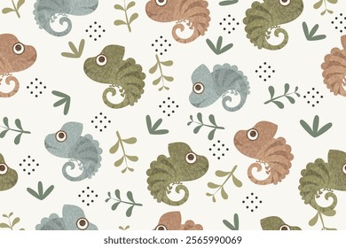 chameleon pattern in flat vector,background,wrapper,fabric,cover,wallpaper,etc