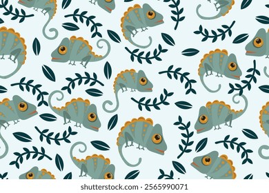 chameleon pattern in flat vector,background,wrapper,fabric,cover,wallpaper,etc