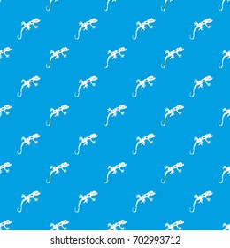 Chameleon pattern repeat seamless in blue color for any design. Vector geometric illustration