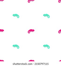 Chameleon pattern seamless. cartoon Reptile background. Baby fabric texture