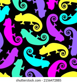 Chameleon pattern seamless. cartoon Reptile background. Baby fabric texture