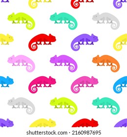 Chameleon pattern seamless. cartoon Reptile background. Baby fabric texture