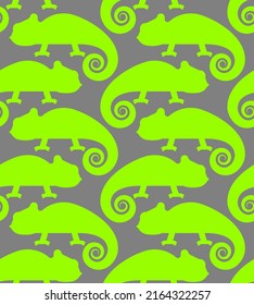 Chameleon pattern seamless. cartoon Reptile background. Baby fabric texture