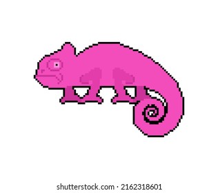 Chameleon Pixel Art 8 Bit Cartoon Stock Vector (Royalty Free ...