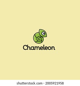 chameleon playfull simple design logo