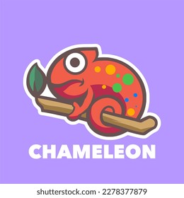 Chameleon red cute simple design