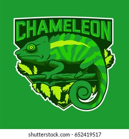 chameleon reptile mascot logo club