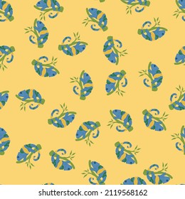 Chameleon seamless pattern. Background of tropical lizard. Repeated texture in doodle style for fabric, wrapping paper, wallpaper, tissue. Vector illustration.