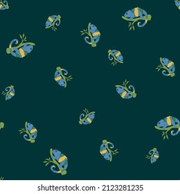 Chameleon seamless pattern. Background of tropical lizard. Repeated texture in doodle style for fabric, wrapping paper, wallpaper, tissue. Vector illustration.