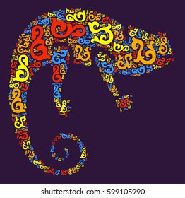 chameleon shape design vector illustration 