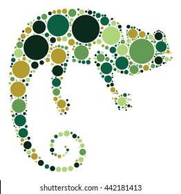 chameleon shape vector design by color point