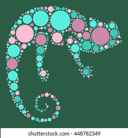 chameleon shape vector design by color point