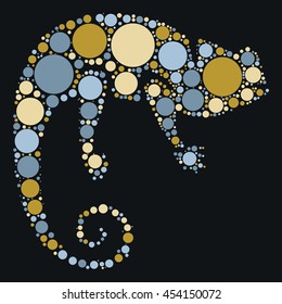 chameleon shape vector design by color point