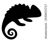 Chameleon Silhouette Icon for Reptiles and Wildlife Design