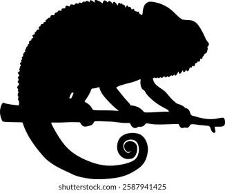 Chameleon silhouette illustration vector design.