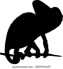 Chameleon silhouette illustration vector design.