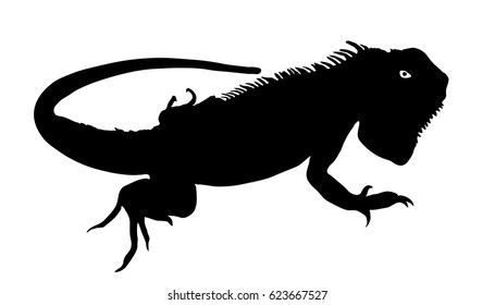 Chameleon Silhouette Vector Stock Vector (Royalty Free) 623667527 ...